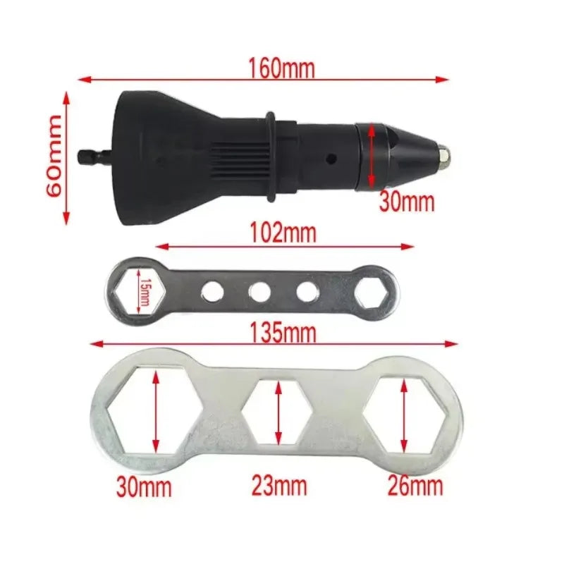 Electric Rivet Nut Gun Riveting Tool Motorcycle Repair Conversion