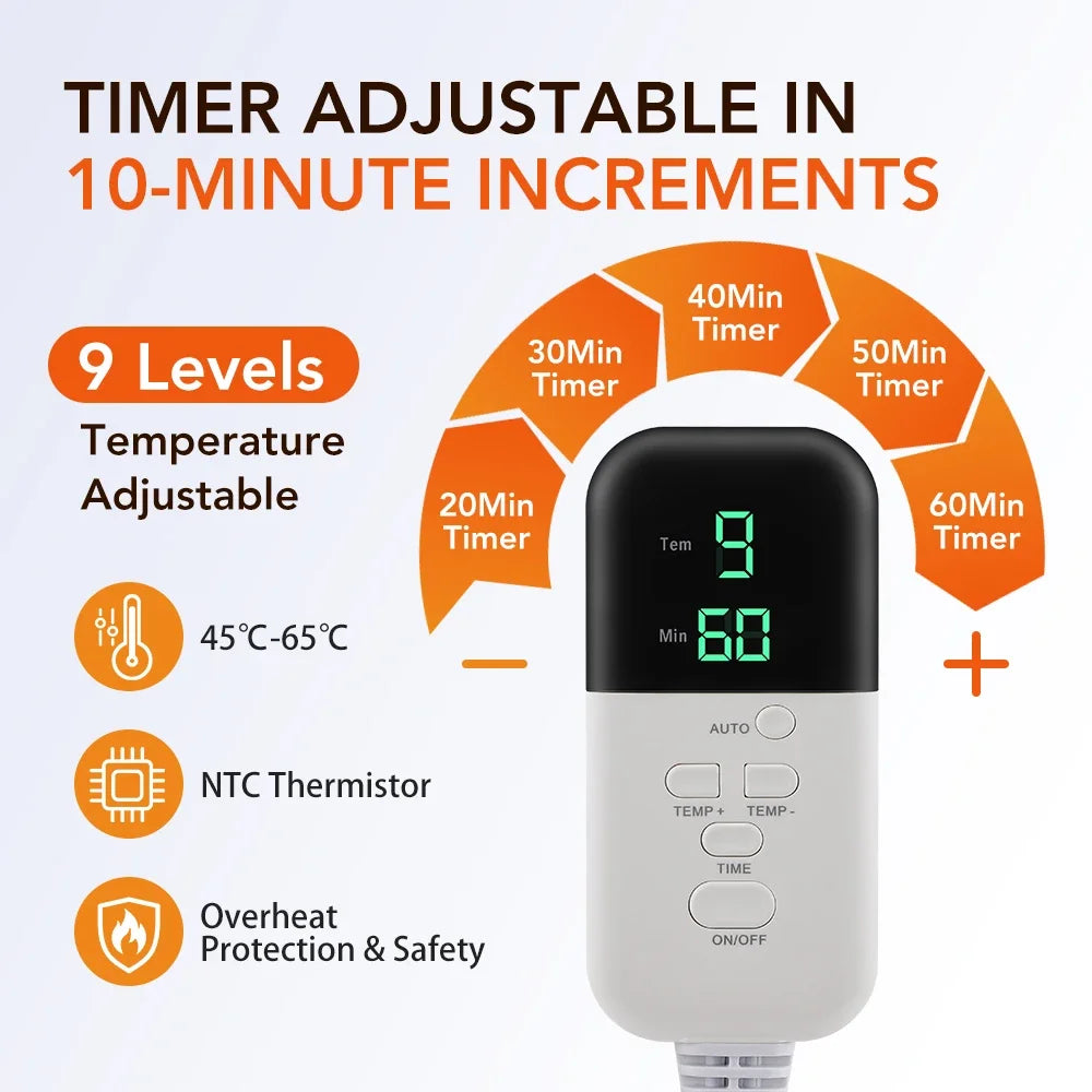Hailicare Hair Steamer Cap – 9 Temp 5 Timer Thermal Heat Cap