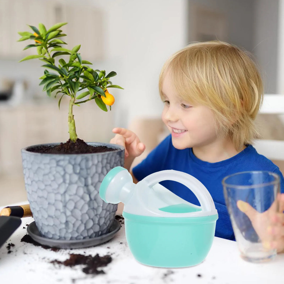 Lovely Ergonomic Plastic Watering Can Children Indoor Plants Bonsai