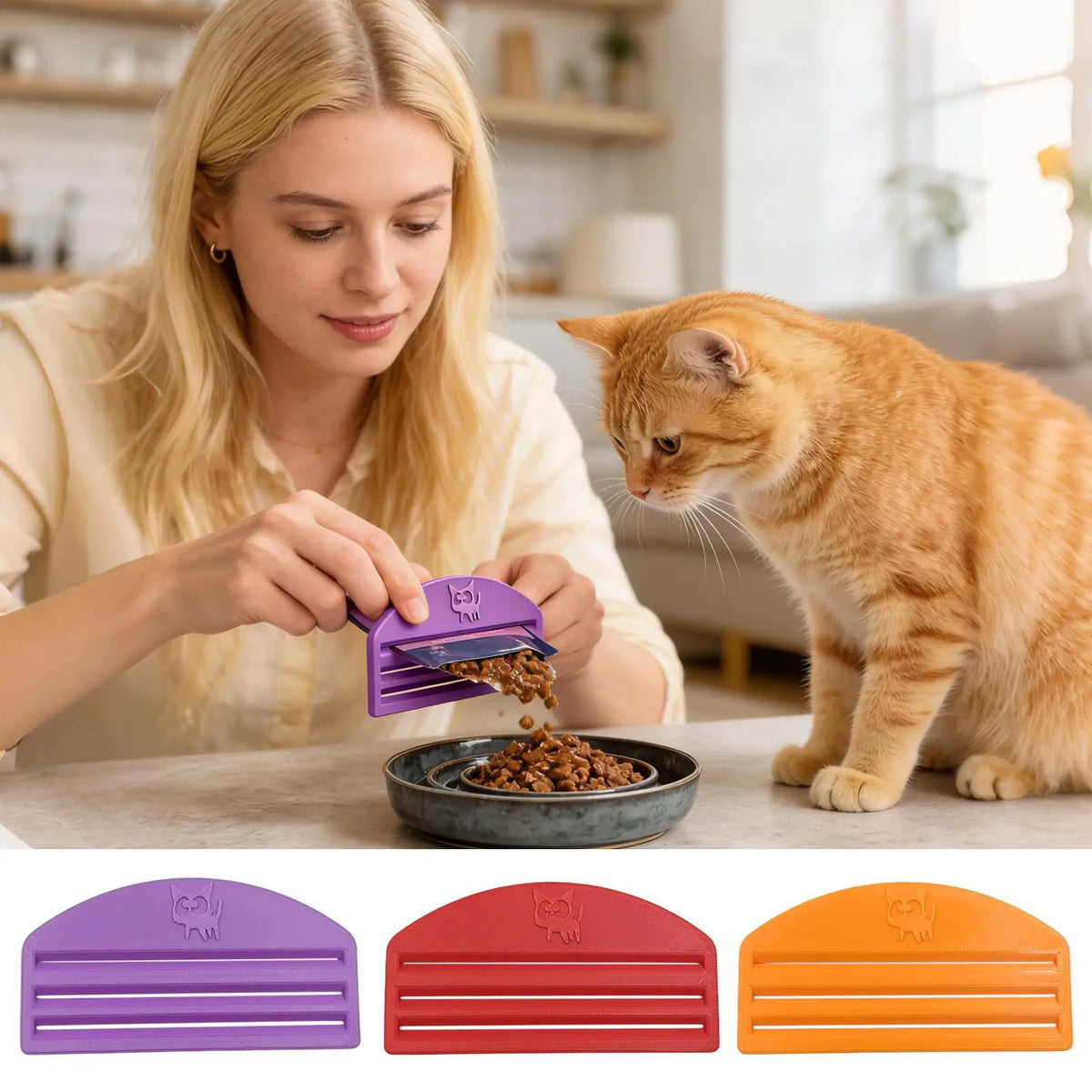 Cat Food Pouch Squeezer | Portable Wet Food Dispenser for Cats