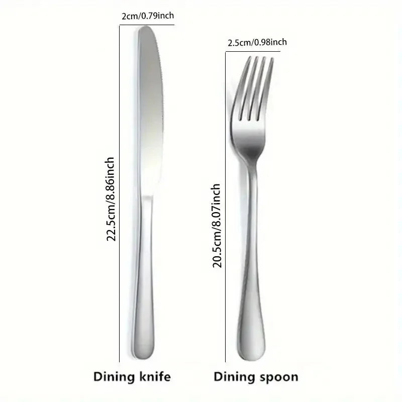 12-Piece Stainless Steel Cutlery Set – 6 Knives & 6 Forks