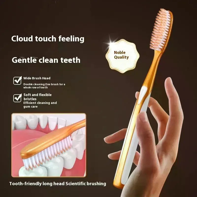 6-Pack Large Head Soft Bristle Toothbrush – Anti-Slip Wide Handle
