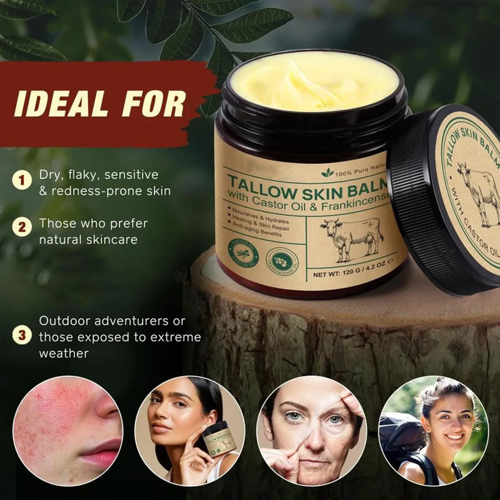 Natural Tallow Face Moisturizer Beeswax Grass-fed Whipped Honey Cream