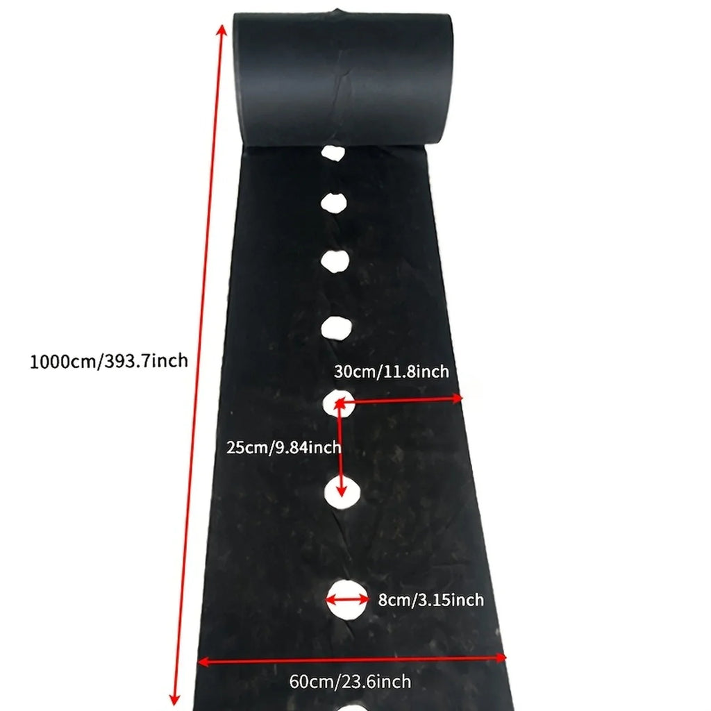 Black Weed Control Mulch Cloth with Planting Holes – 60cm×10m