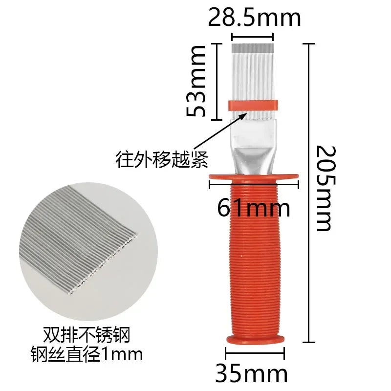 HVAC Fin Comb Cleaner – Stainless Steel & Rubber | AC Tool