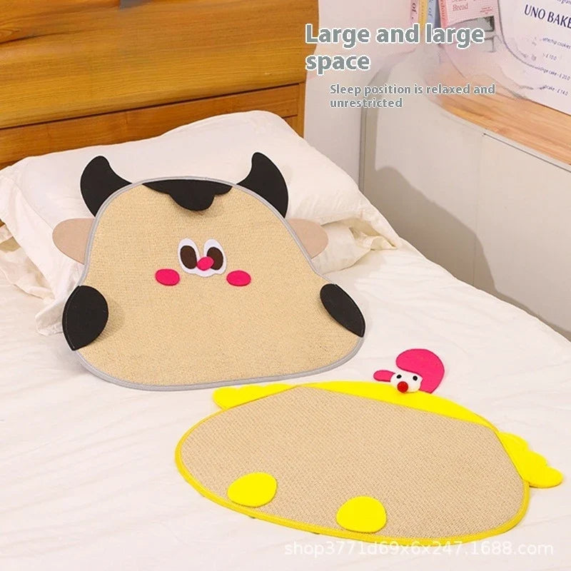 Summer Cooling Pet Mat Cartoon Cat Bed Scratcher Sofa Protective