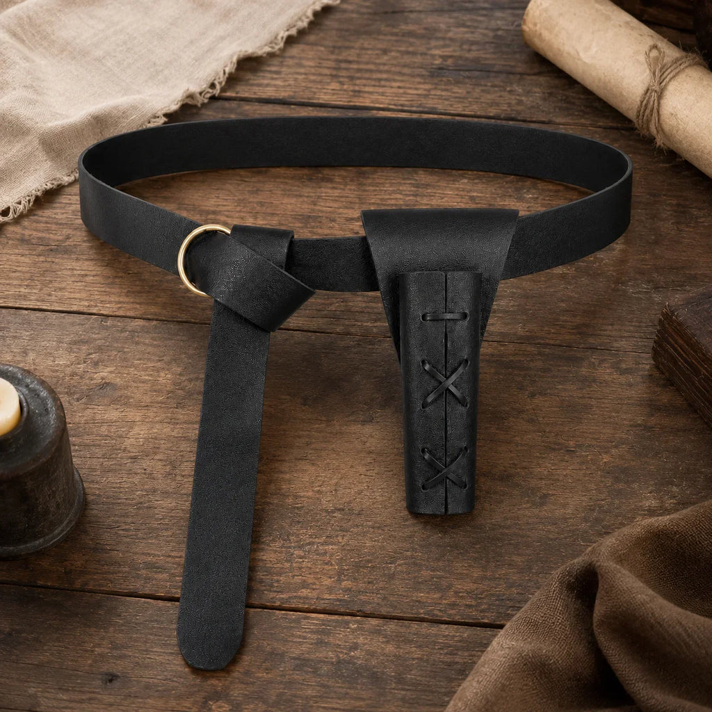 Medieval Leather Belt Sword Sheath Adjustable Waist LARP Cosplay