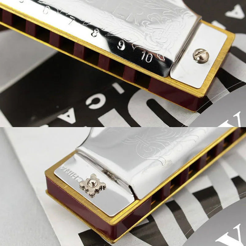 Folkmaster 1072 Harmonica Standard Beginner Diatonic Blues Gaita 10