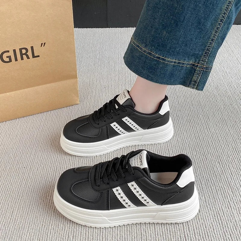 Women's Casual Lace-Up Trainers – Lightweight Gym & Leisure Shoes