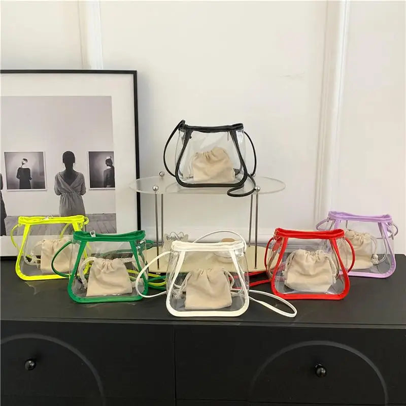 Clear PVC Crossbody Bag – Waterproof 2-in-1 Shoulder Bag