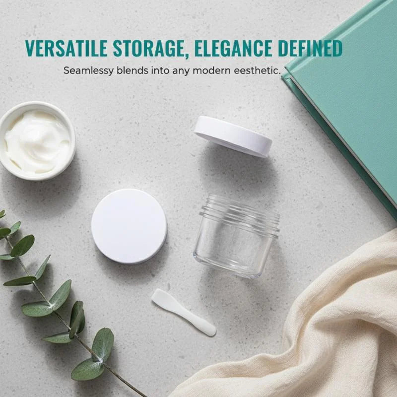 Clear Wide-Mouth Cosmetic Jar with Lid & Spoon | 100–300ml
