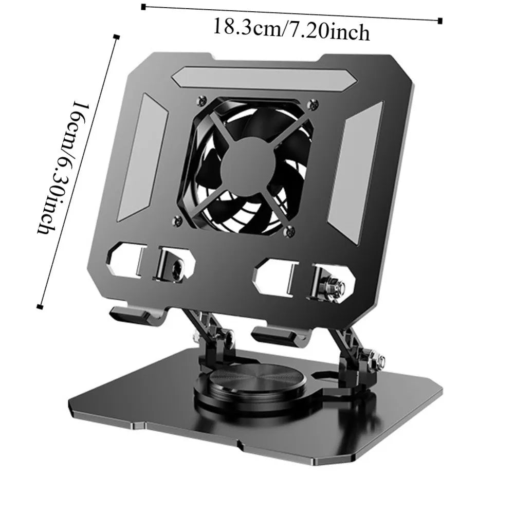 360° Rotatable Tablet Cooling Stand with Built-In Fan