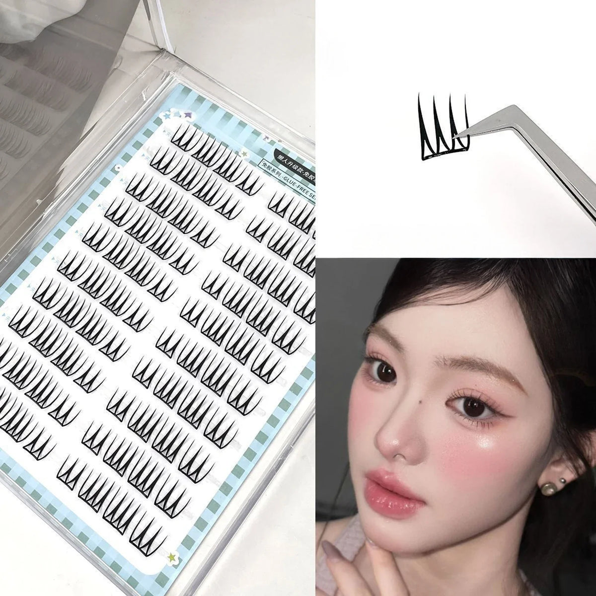 Wispy Self-Adhesive Cluster Lashes | 10-Row K-Beauty Style
