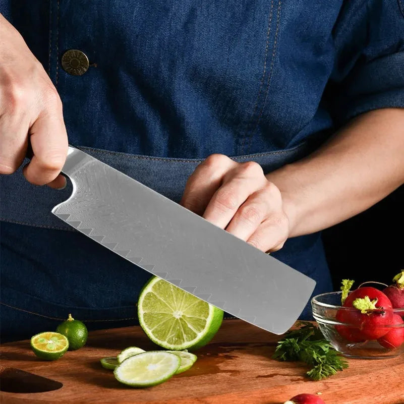 InLeung Damascus Steel Chef Knife – Cleaver & Slicer 19cm