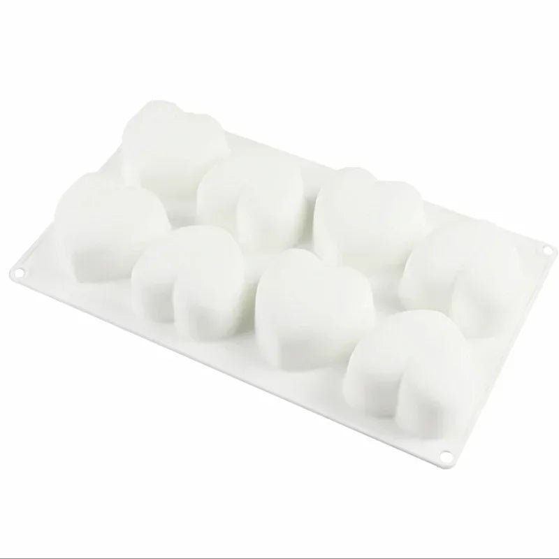 8-Cavity Heart Silicone Mold – Cake, Mousse & Chocolate