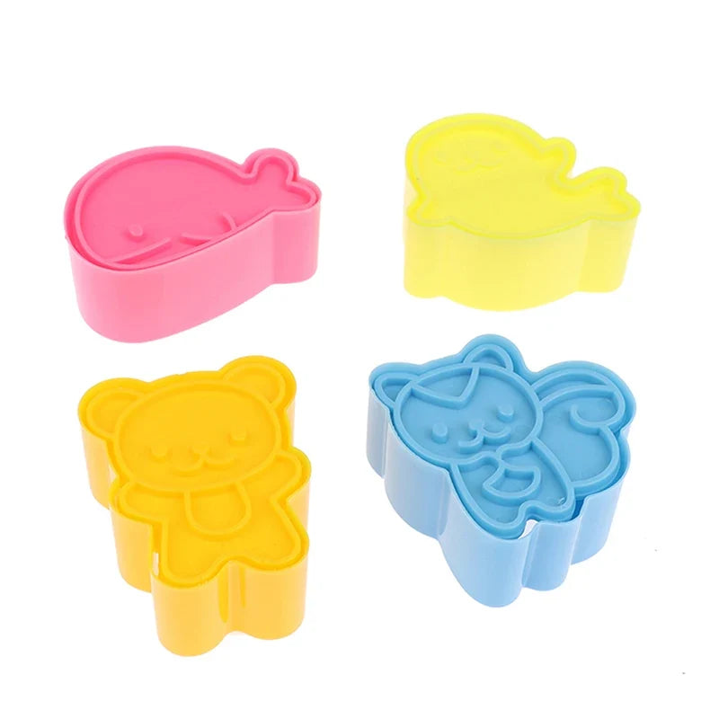 4-Piece Animal Sandwich Cookie Mold Cutter Set | Bento Kids