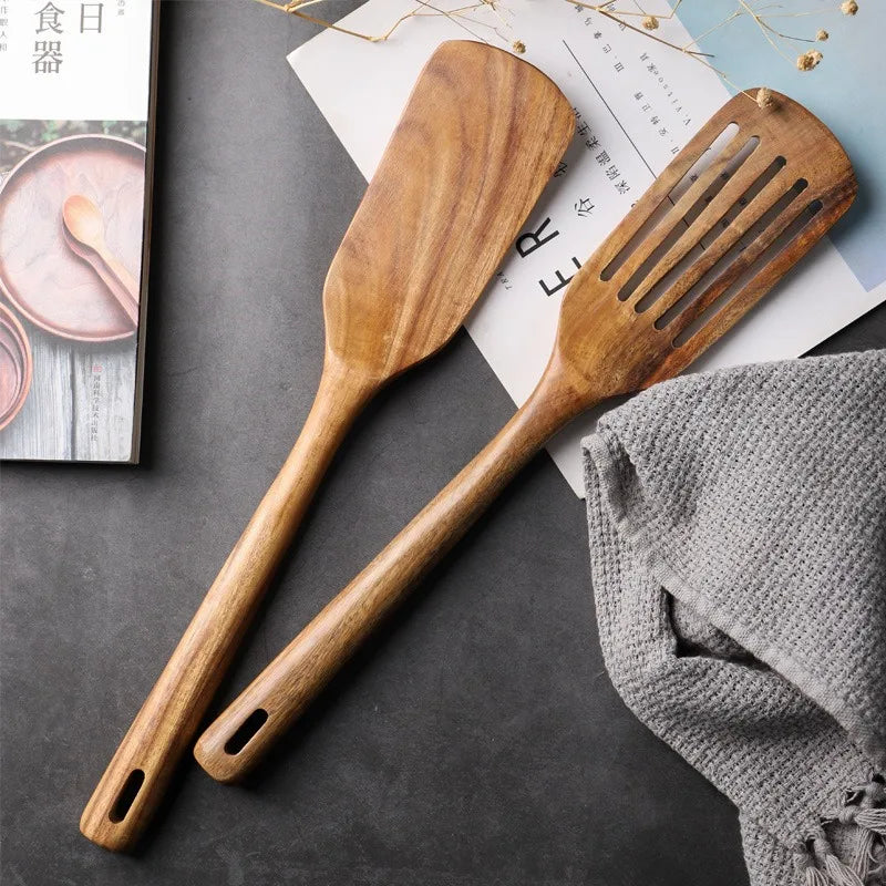2-Piece Wooden Japanese Spatula Set – Non-Stick & Heat Safe