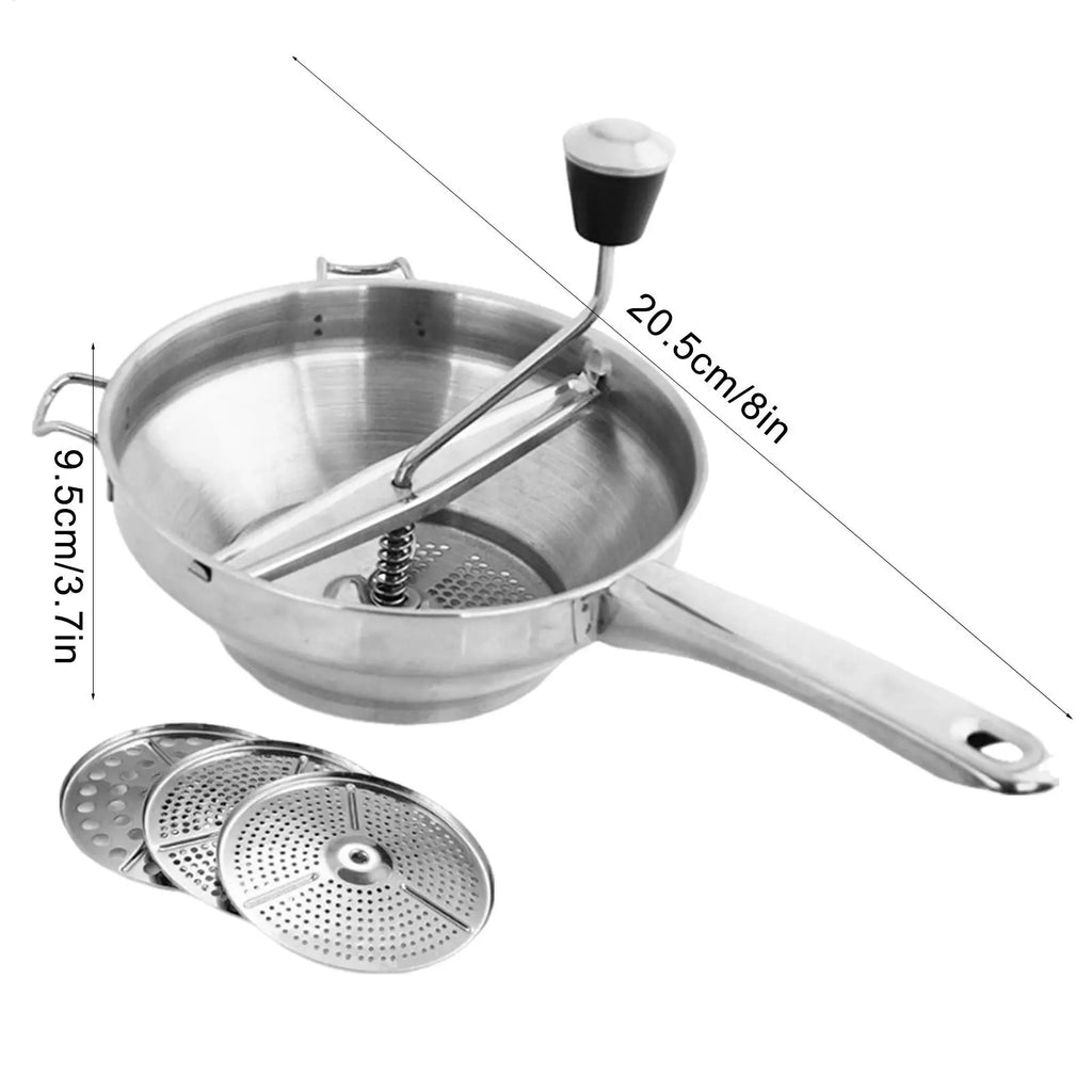 Stainless Steel Manual Potato Blender Handle Metal Food Grinder