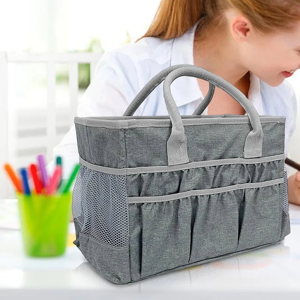 Craft Storage Tote Bag – 12 Pockets, 4-Gallon & Waterproof