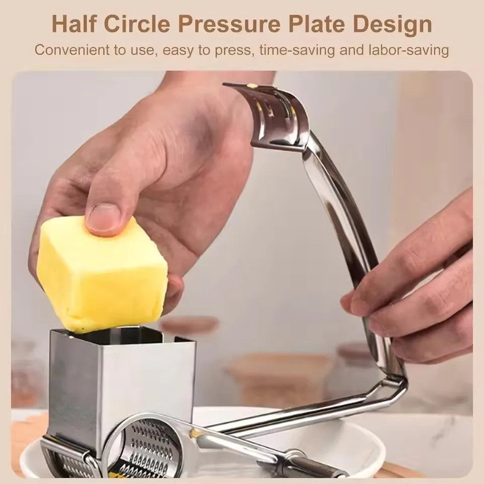 Rotary Cheese Grater – Stainless Steel Multi-Function Slicer
