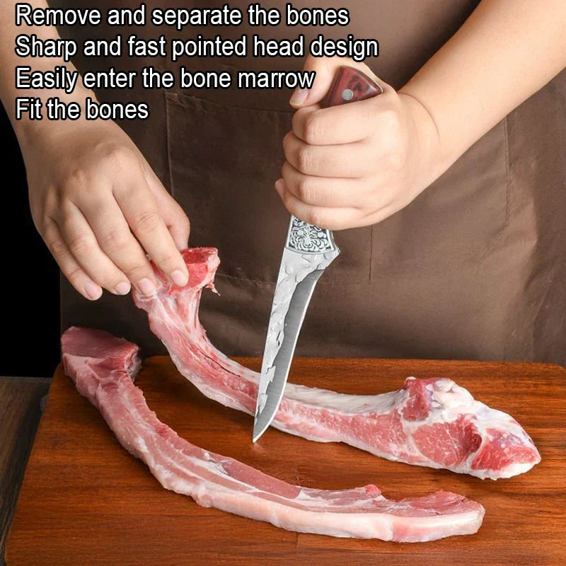 Hand-Forged Stainless Steel Boning Knife Set – Chef's Knife