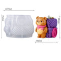 Floral Cart Bear Silicone Mold DIY Cement Plaster Gypsum Cup Resin