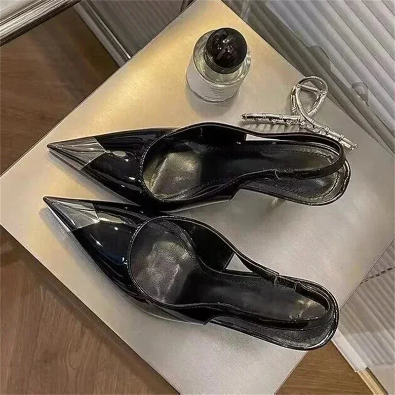 Women's Patent Leather Pointed Toe Stiletto Pumps | Slip-On