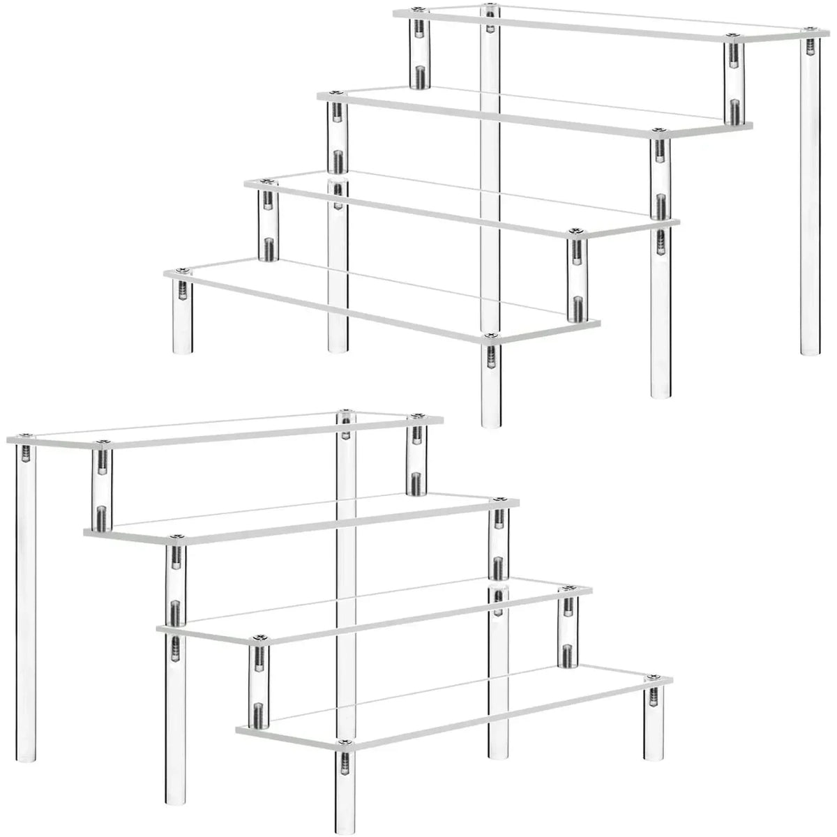 Iridescent Acrylic Display Riser Stand 1–5 Tier Shelf Organizer