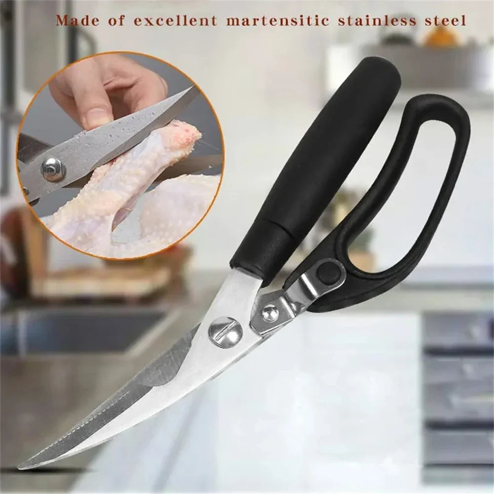 Stainless Steel Kitchen Scissors – Chicken Bone & Food Cutter