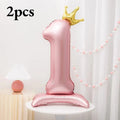 40-Inch Foil Number Balloon – Pink Crown Princess Party Decor