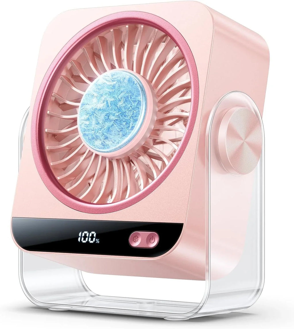 USB Desk Fan 199 Speeds | Ice Cooling & Digital Display