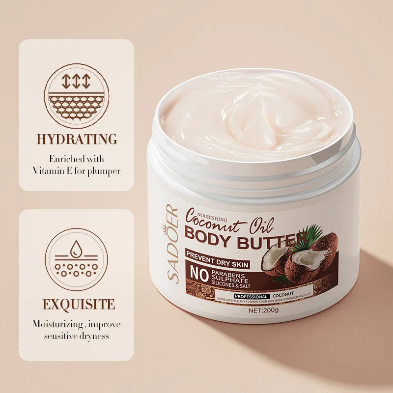 Coconut Body Butter – Deep Moisturizing Nourishing Cream 200g