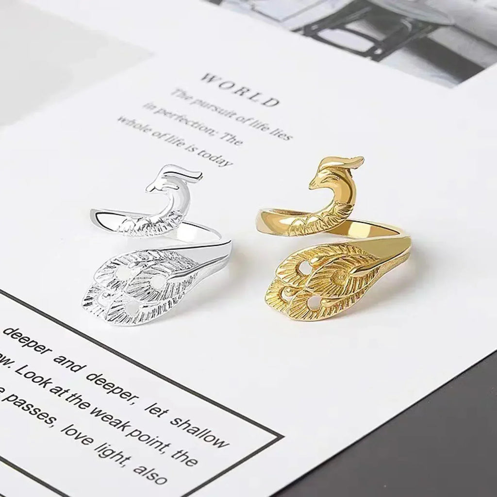 Metal Knitting Tools Handamde Peacock Finger Ring Blade Needle