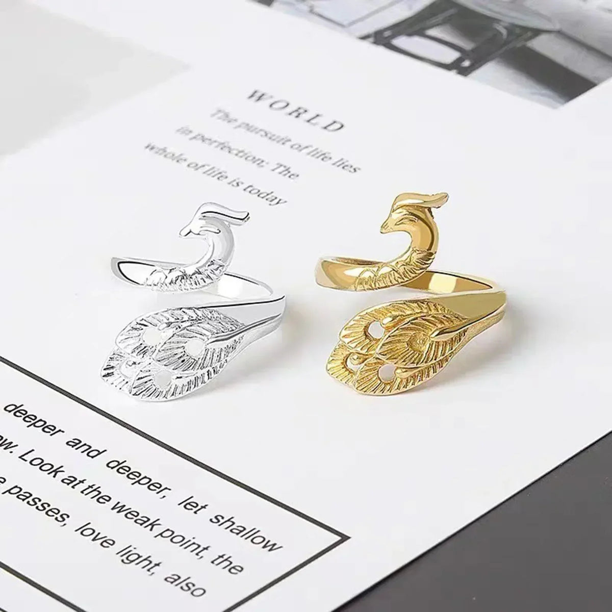 Metal Knitting Tools Handamde Peacock Finger Ring Blade Needle