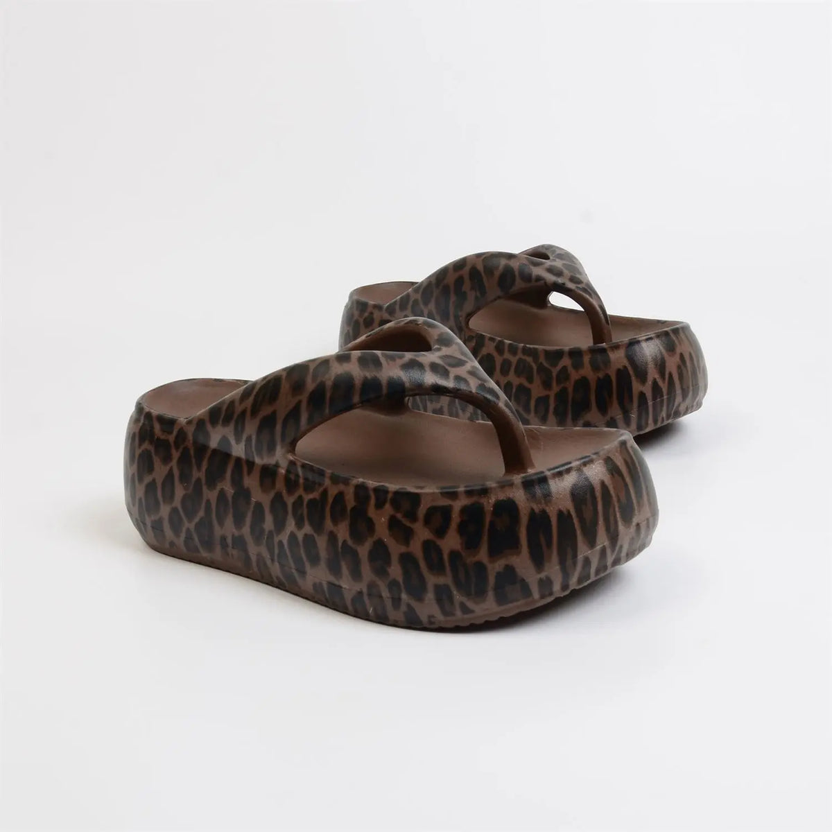 Women's Leopard Platform Slides – Chunky Sole Slippers | Lorilury