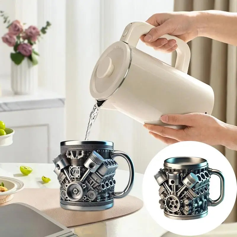 Drinking Cup Coffee Mug Reusable Car Engines Tea Funny Stein