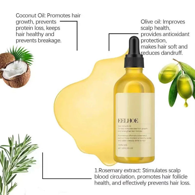 REAROYA Rosemary Hair Growth Oil 60ml – Anti Hair Loss Treatment