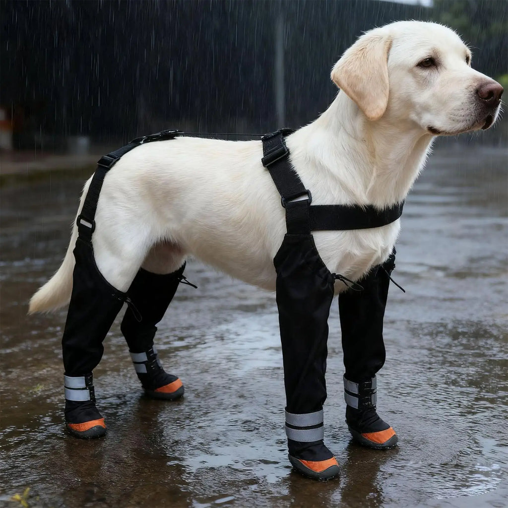 Waterproof Dog Boots Suspender Anti-slip Walk Shoes Outdoor Small