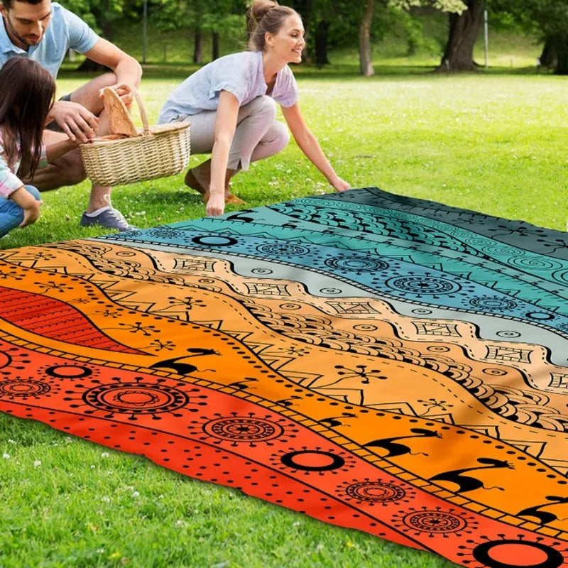 Large Waterproof Sandproof Beach Blanket | Foldable Outdoor Mat