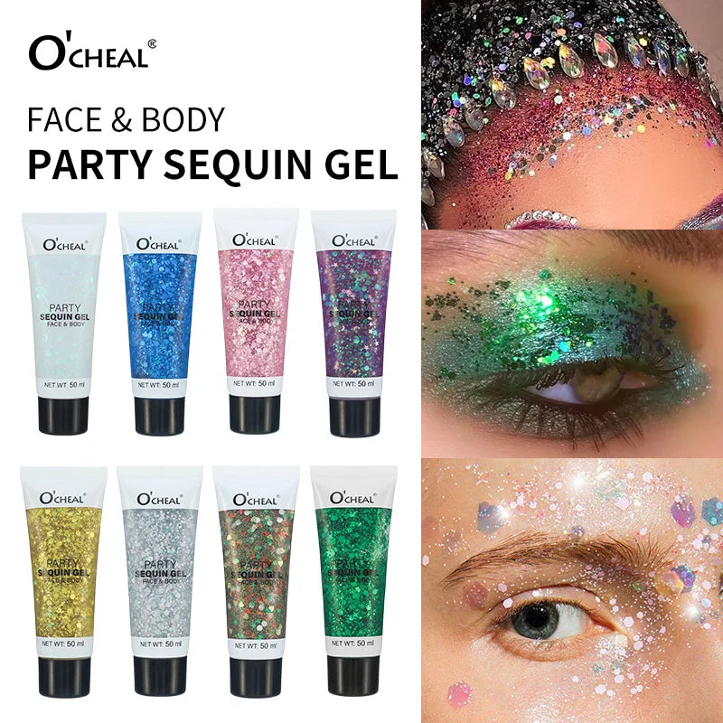 Party Sequin Glitter Gel – Waterproof & Sweat-Proof Body Glitter
