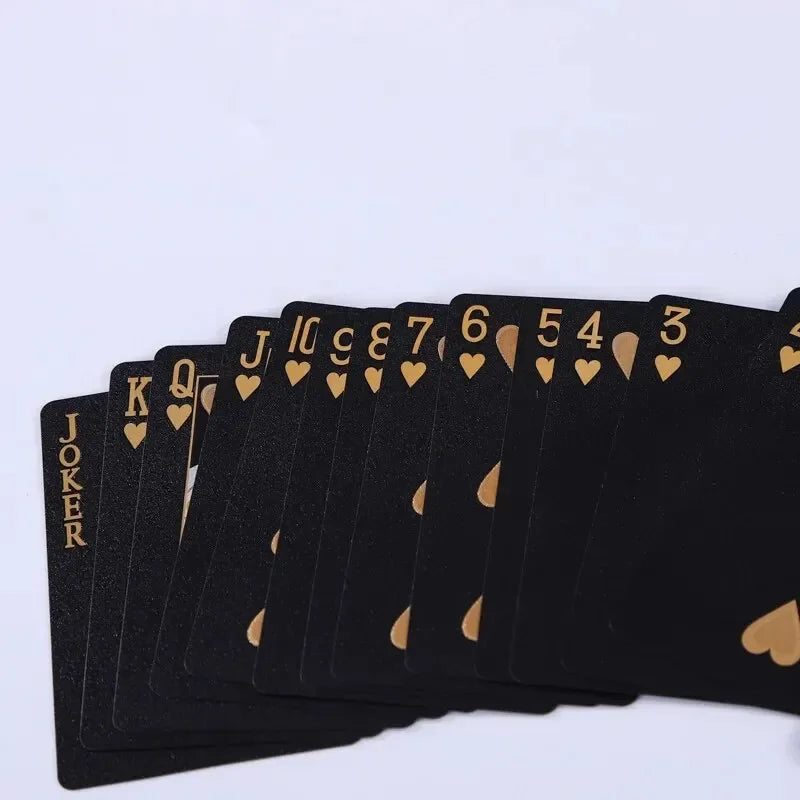Black Rose Frosted Waterproof PVC Playing Cards | Texas Poker Deck