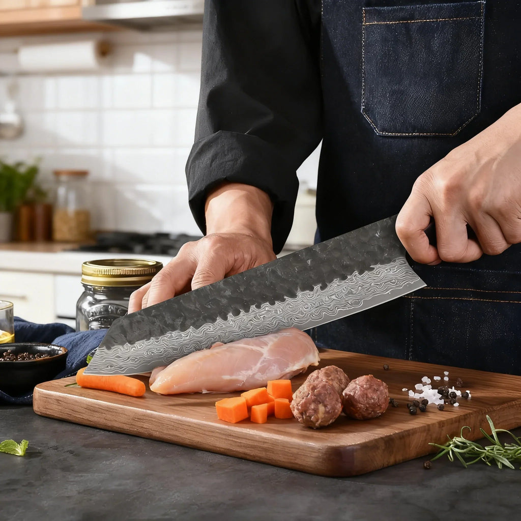 67-Layer Damascus Kiritsuke Chef Knife – Forged Steel 20.5cm