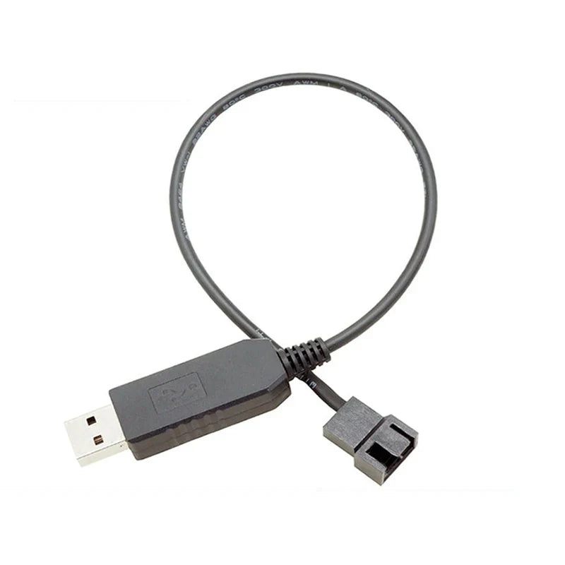 USB to 4-Pin PWM 5V–12V Boost Cable for PC Cooling Fans