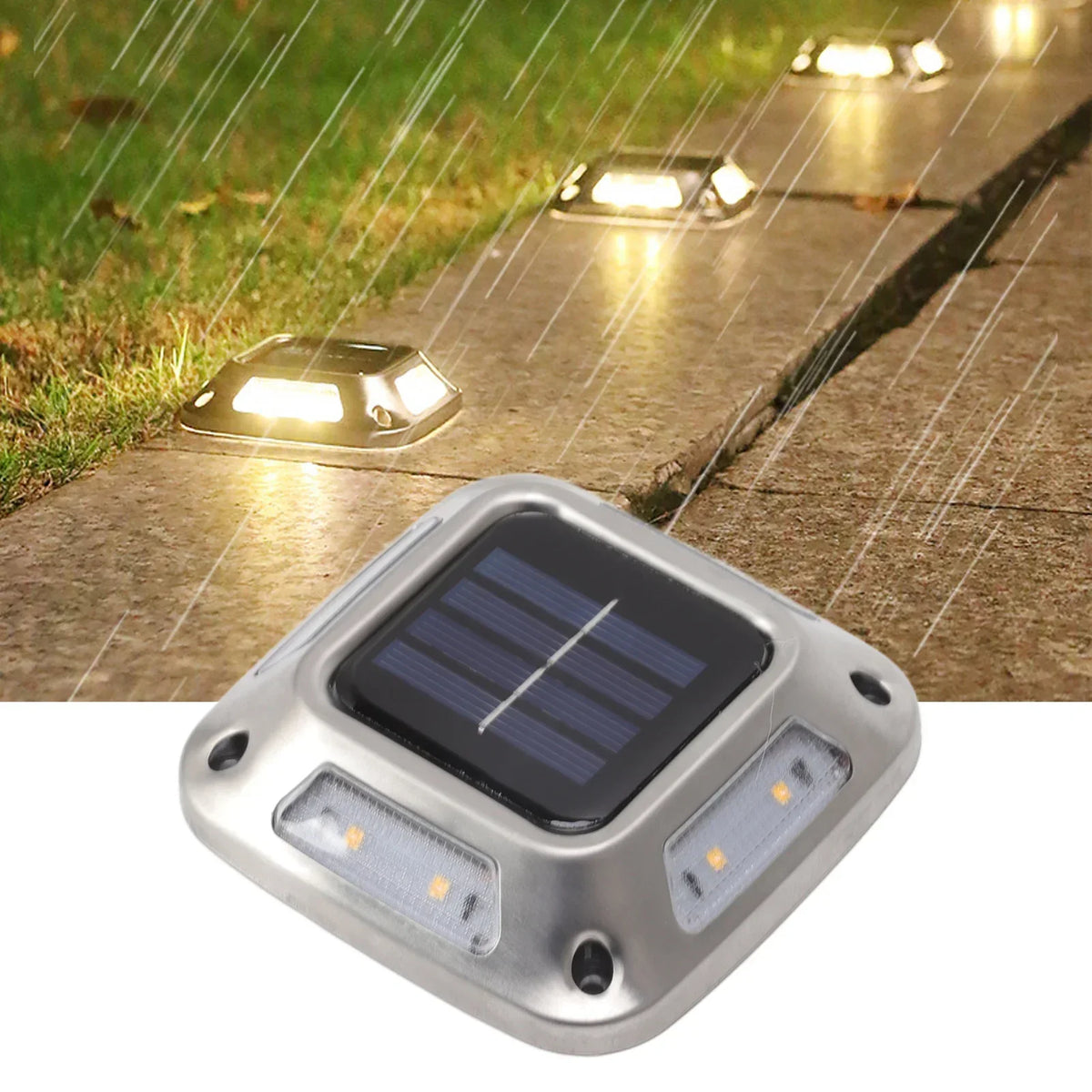 Solar Deck Lights 4PCS – 8 LED Waterproof Path & Driveway Light
