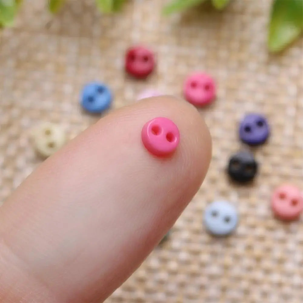 50pcs Mini Round Sewing Buttons 3/4/5mm – 2-Hole DIY Craft