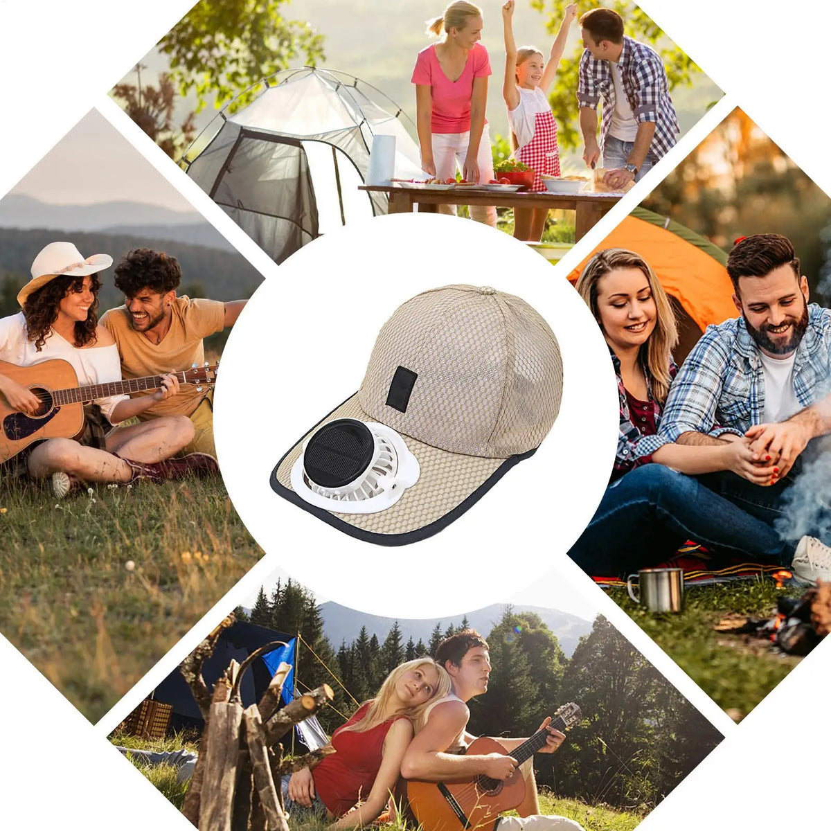 Solar Fan Sun Hat – Wide Brim, USB Rechargeable, Unisex