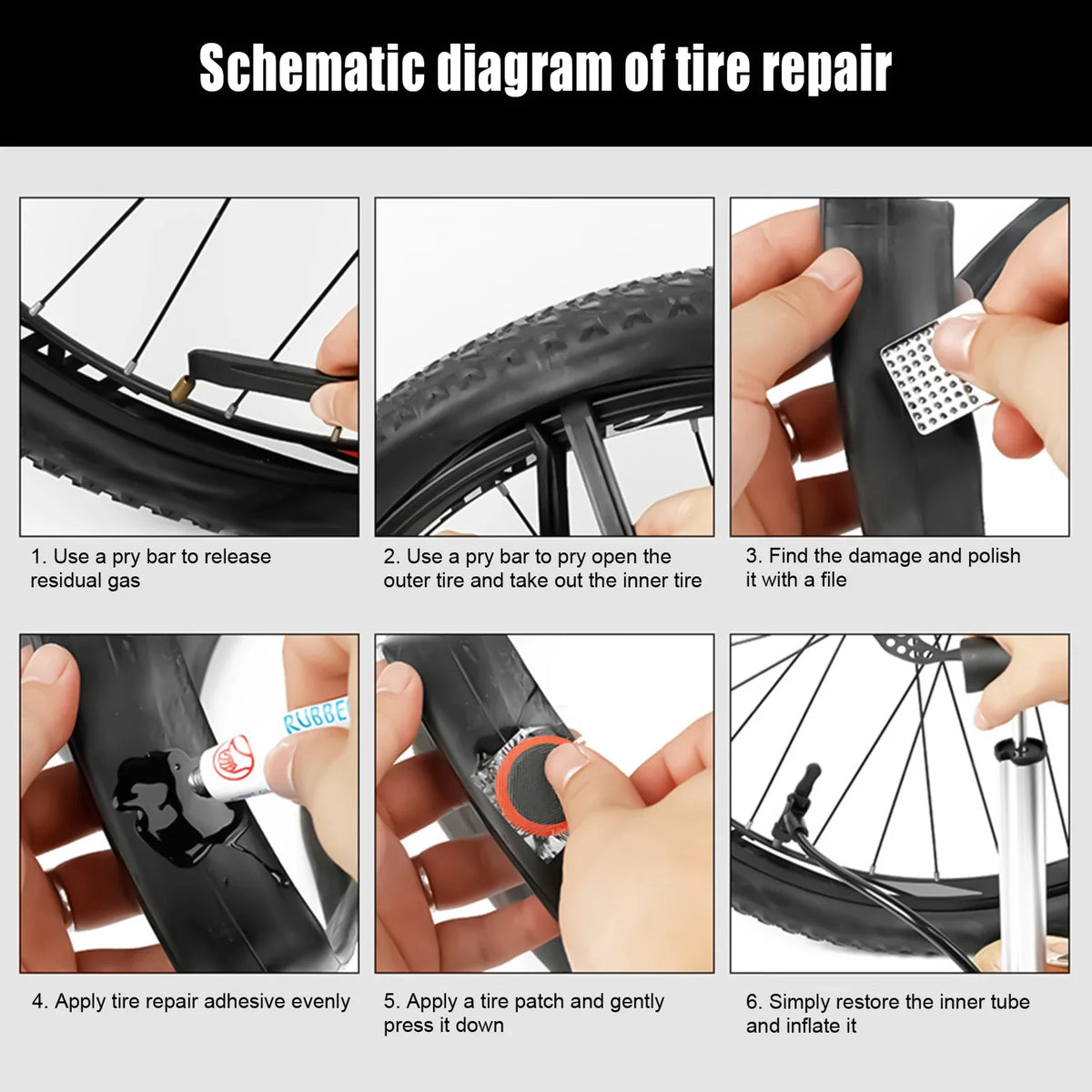 Cycling Tire Repair Kit – Bike, Motorcycle & Wheelchair
