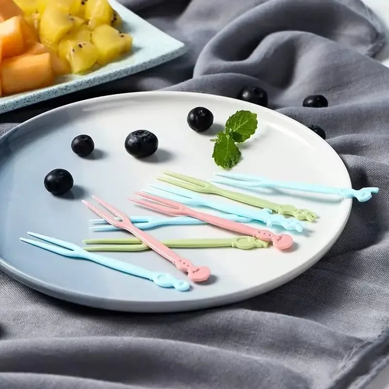 Mini Plastic Fruit Forks – Bento Box & Party Food Picks Set
