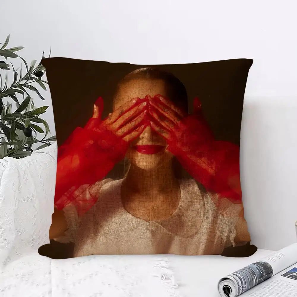 Ariana Grande Linen Cushion Cover | Hidden Zipper Pillowcase