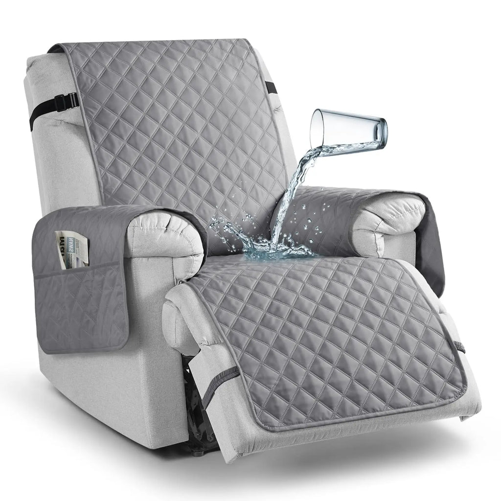 Quilted Recliner Sofa Cover Waterproof Slipcover Anti-slip Chair